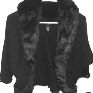 White House | Black Market Jacket w/ Fur Collar